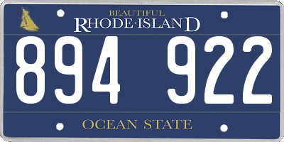 RI license plate 894922