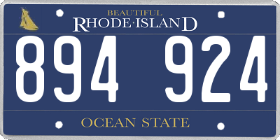 RI license plate 894924