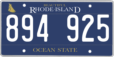 RI license plate 894925