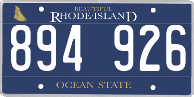 RI license plate 894926