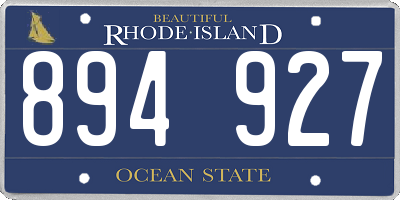 RI license plate 894927
