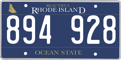 RI license plate 894928