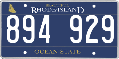 RI license plate 894929
