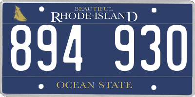 RI license plate 894930