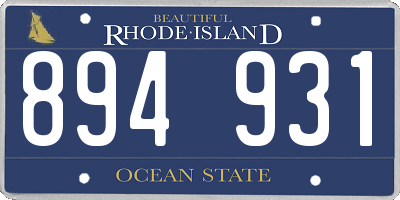 RI license plate 894931