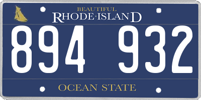 RI license plate 894932