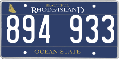 RI license plate 894933