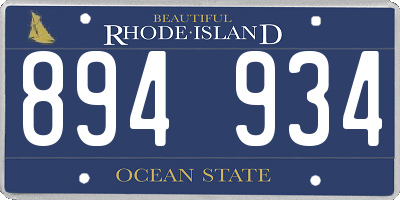 RI license plate 894934