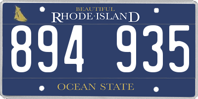 RI license plate 894935