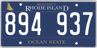 RI license plate 894937