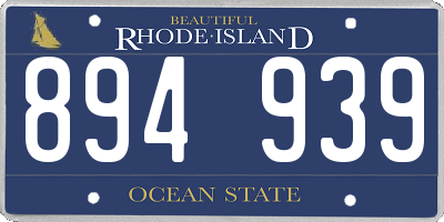 RI license plate 894939