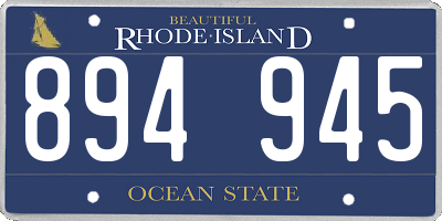 RI license plate 894945