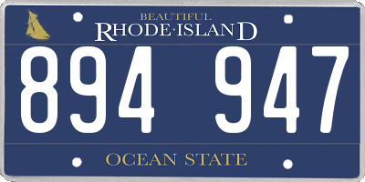 RI license plate 894947