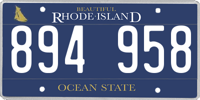 RI license plate 894958