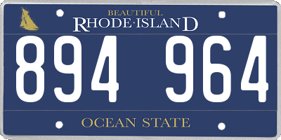 RI license plate 894964