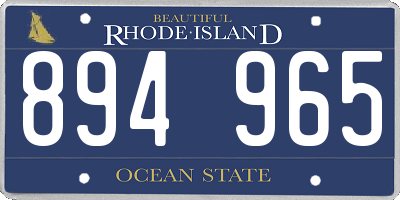 RI license plate 894965