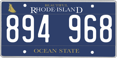 RI license plate 894968