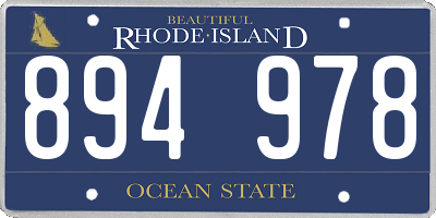 RI license plate 894978
