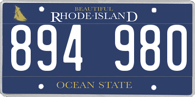 RI license plate 894980