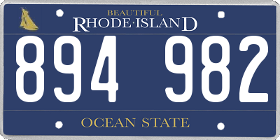 RI license plate 894982