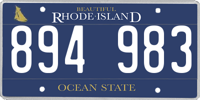 RI license plate 894983