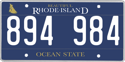 RI license plate 894984