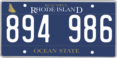 RI license plate 894986