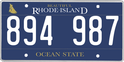 RI license plate 894987