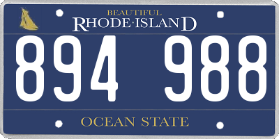 RI license plate 894988