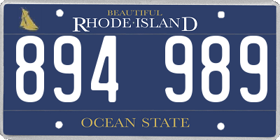 RI license plate 894989