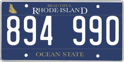 RI license plate 894990