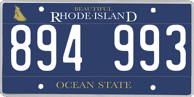 RI license plate 894993