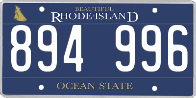 RI license plate 894996