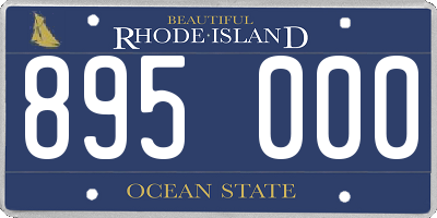 RI license plate 895000