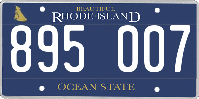 RI license plate 895007