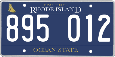 RI license plate 895012