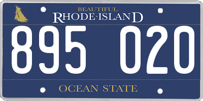 RI license plate 895020