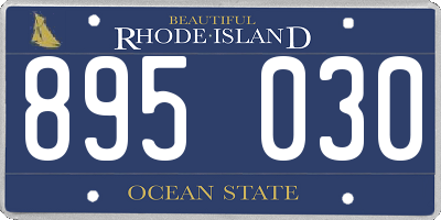 RI license plate 895030
