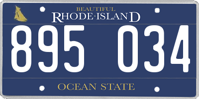 RI license plate 895034
