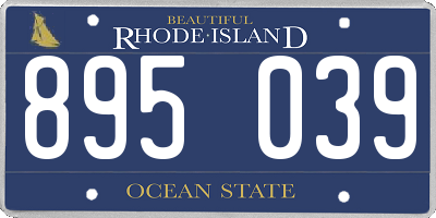 RI license plate 895039