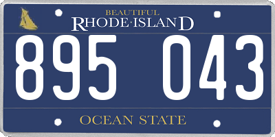 RI license plate 895043