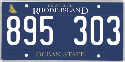RI license plate 895303