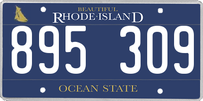 RI license plate 895309