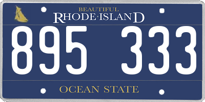 RI license plate 895333