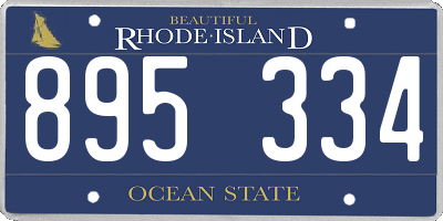 RI license plate 895334