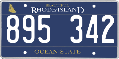 RI license plate 895342