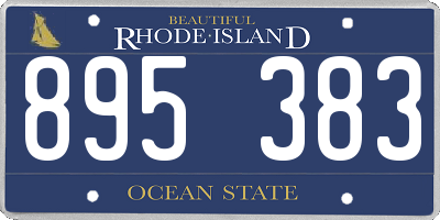 RI license plate 895383