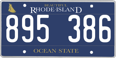 RI license plate 895386