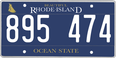 RI license plate 895474