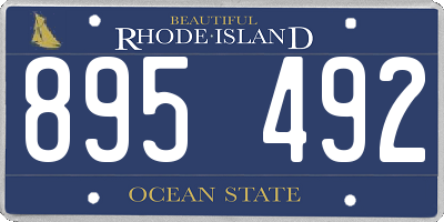 RI license plate 895492